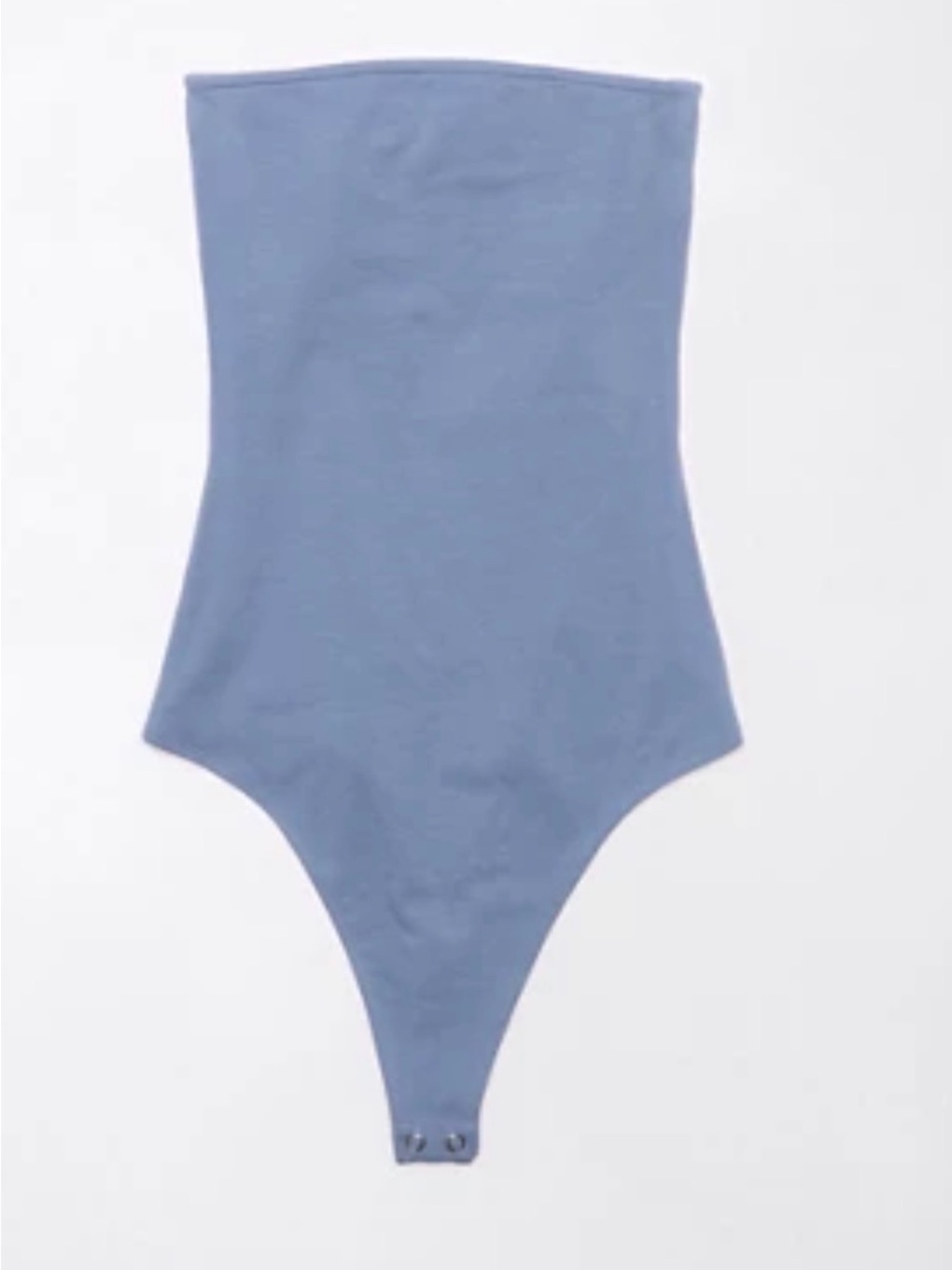 American Eagle Twist Back Strapless Blue Bodysuit